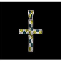 11.73ctw Diamond Cross Pendant - 14KT White Gold