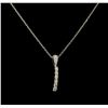 Image 1 : 0.15ctw Diamond Pendant With Chain - 14KT White Gold