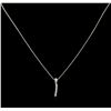 Image 2 : 0.15ctw Diamond Pendant With Chain - 14KT White Gold