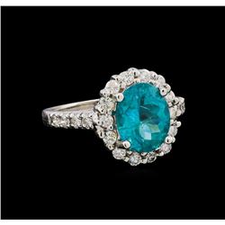2.98ct Apatite and Diamond Ring - 14KT White Gold