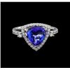 Image 2 : 2.46ct Tanzanite and Diamond Ring - Platinum