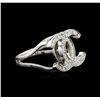 Image 1 : 0.37ctw Diamond Ring - 14KT White Gold