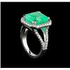 Image 3 : GIA Cert 8.36ct Emerald and Diamond Ring - 14KT White Gold