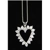 Image 1 : 1.00ctw Diamond Heart Pendant With Chain - 14KT White Gold