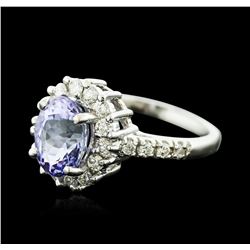 14KT White Gold 2.81ct Tanzanite and Diamond Ring