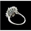 Image 2 : 4.15ct Aquamarine and Diamond Ring - 14KT White Gold