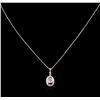Image 2 : 0.90ctw Diamond Pendant With Chain - 14KT White Gold
