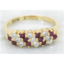 0.20ctw Ruby and Diamond Ring - 18KT Yellow Gold