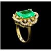 Image 4 : GIA Cert 5.37ct Emerald and Diamond Ring - 14KT Yellow Gold