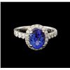 Image 2 : 2.65ct Tanzanite and Diamond Ring - 14KT White Gold