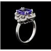 Image 3 : 3.67ct Tanzanite and Diamond Ring - 14KT White Gold