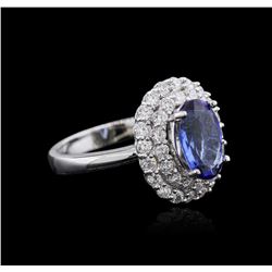 14KT White Gold 2.28ct Tanzanite and Diamond Ring