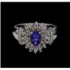 Image 2 : 0.15ct Tanzanite and Diamond Ring - 14KT White Gold