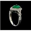 Image 4 : 1.64ct Emerald and Diamond Ring - 18KT White Gold