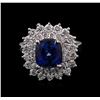 Image 1 : 2.80ct Tanzanite and Diamond Ring - 14KT White Gold