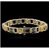 Image 2 : 14KT Yellow Gold 12.97ctw Sapphire and Diamond Bracelet