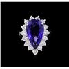 Image 2 : 14KT White Gold GIA Certified 7.53ct Tanzanite and Diamond Ring