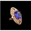 Image 1 : 15.02ct Tanzanite, Sapphire and Diamond Ring - 14KT Rose Gold