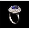 Image 4 : 4.66ct Tanzanite and Diamond Ring - 14KT White Gold