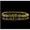 Image 2 : 25.29ctw Multi Gemstone Bracelet - 10KT Yellow Gold
