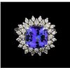 Image 2 : 5.63ct Tanzanite and Diamond Ring - 14KT White Gold