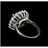 Image 3 : 5.63ct Tanzanite and Diamond Ring - 14KT White Gold
