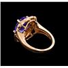 Image 3 : 4.58ct Tanzanite and Diamond Ring - 14KT Rose Gold