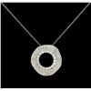 Image 1 : 1.63ctw Diamond Pendant With Chain - 14KT White Gold