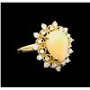 Image 1 : 2.76ct Opal and Diamond Ring - 14KT Yellow Gold