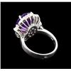 Image 3 : 4.48ct Amethyst and Diamond Ring - 14KT White Gold