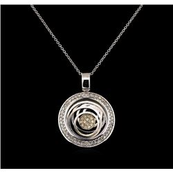 1.12ctw Diamond Pendant - 14KT White Gold