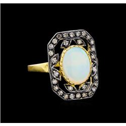 1.45ct Opal and Diamond Ring - 18KT Yellow Gold