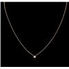 Image 2 : 14KT Rose Gold 0.09ct Diamond Solitaire Necklace