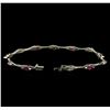 Image 3 : 0.60ctw Ruby and Diamond Bracelet - 14KT White Gold