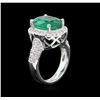 Image 3 : 2.50ct Emerald and Diamond Ring - 14KT White Gold