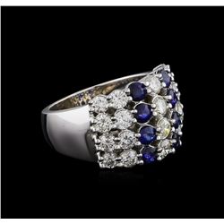 1.16ctw Sapphire and Diamond Ring - 14KT White Gold