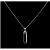Image 2 : 0.40ctw Diamond Pendant With Chain - 14KT White Gold