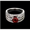 Image 2 : 2.00ct Orange Sapphire and Diamond Ring - 18KT White Gold