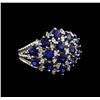 Image 1 : 3.12ctw Sapphire and Diamond Ring - 14KT White Gold