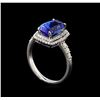Image 4 : 3.34ct Tanzanite and Diamond Ring - 14KT White Gold