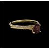 Image 1 : 14KT Yellow Gold 0.85ct Rubellite and Diamond Ring