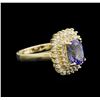 Image 1 : 2.41ct Tanzanite and Diamond Ring - 14KT Yellow Gold