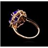 Image 3 : 4.46ct Tanzanite and Diamond Ring - 14KT Rose Gold