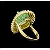 Image 3 : GIA Cert 9.78ct Emerald and Diamond Ring - 14KT Yellow Gold