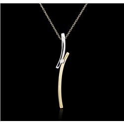 14KT Two-Tone Gold 0.07ct Diamond Pendant With Chain