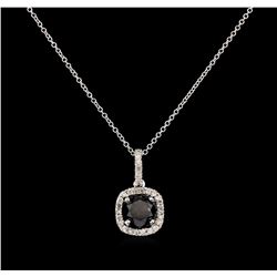 3.18ct Black Diamond Pendant - 14KT White Gold