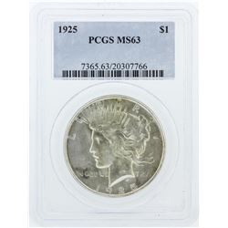 1925 PCGS MS63 Peace Silver Dollar