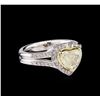 Image 1 : 1.65ctw Fancy Light Yellow Diamond Ring - 14KT Two-Tone Gold