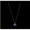 Image 2 : 18KT White Gold 0.20ctw Diamond Evil Eye Pendant With Chain