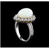 Image 4 : 3.90ct Opal and Diamond Ring - 14KT White Gold